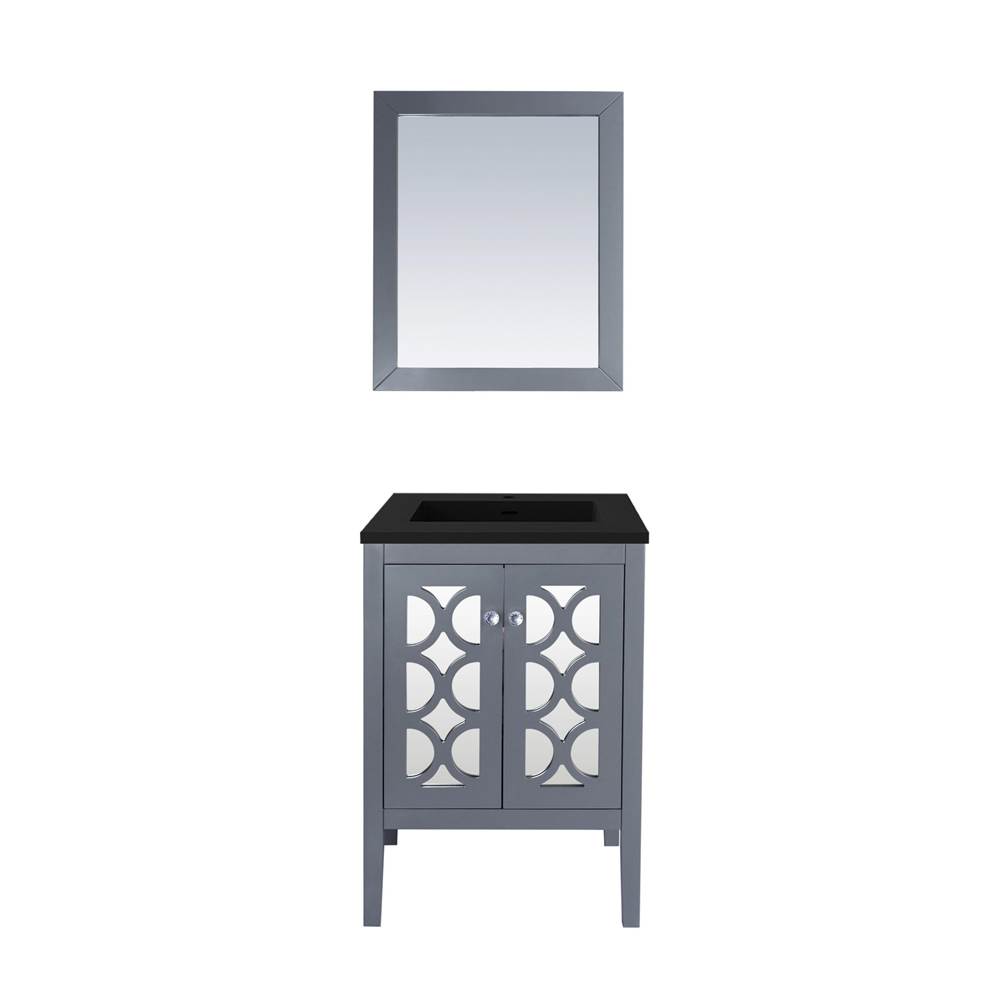 LAVIVA Mediterraneo - 24 - Grey Cabinet And Matte Black VIVA Stone Solid Surface Countertop