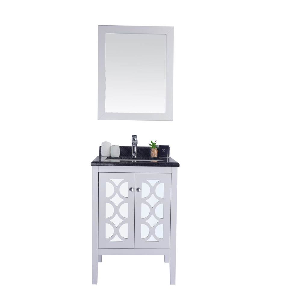 LAVIVA Mediterraneo - 24 - White Cabinet And Black Wood Marble Countertop