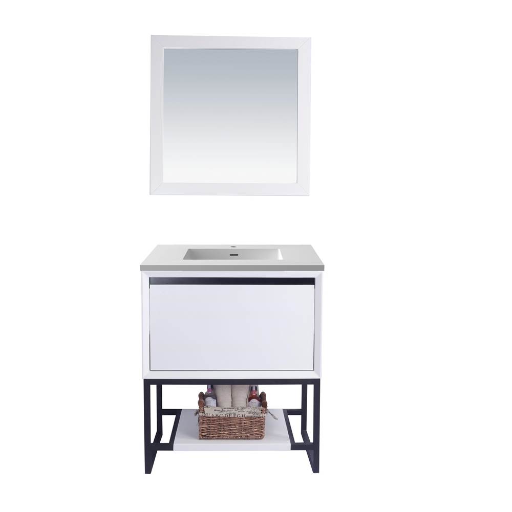 LAVIVA Alto 30 - White Cabinet And Matte White VIVA Stone Solid Surface Countertop