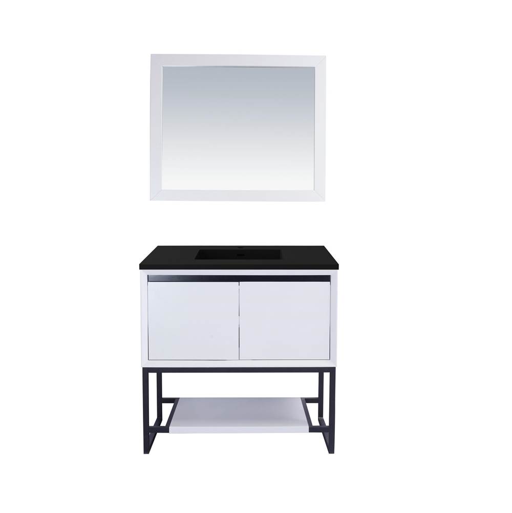 LAVIVA Alto 36 - White Cabinet And Matte Black VIVA Stone Solid Surface Countertop