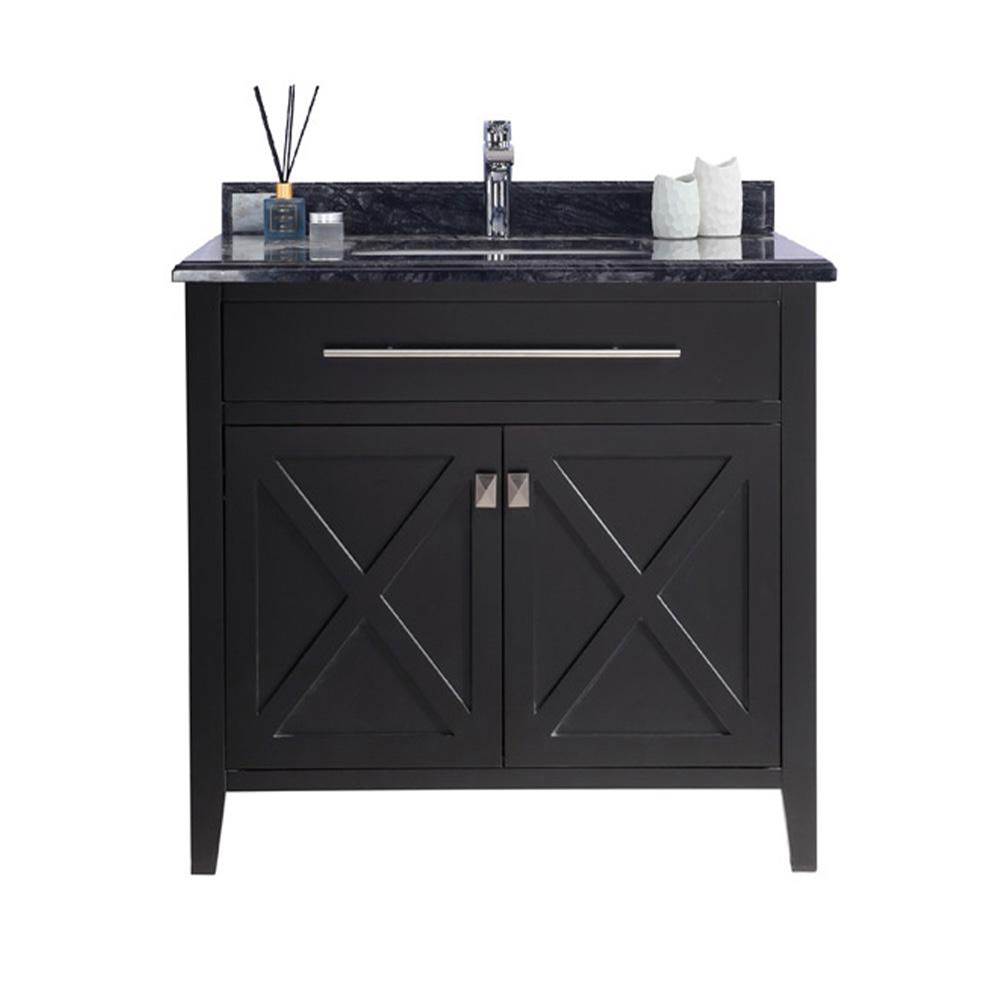 LAVIVA Wimbledon - 36 - Espresso Cabinet And Black Wood Marble Countertop