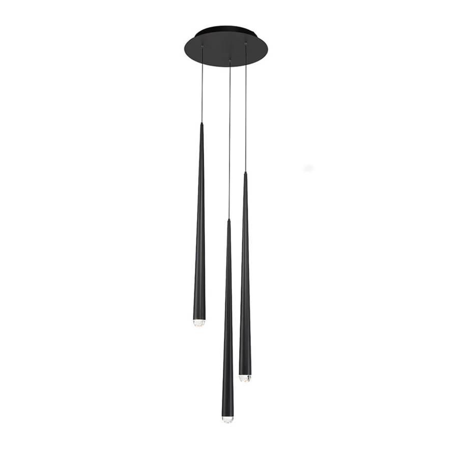 Modern Forms Cascade 12'' LED Multi-Light Pendant Light 3500K in Black