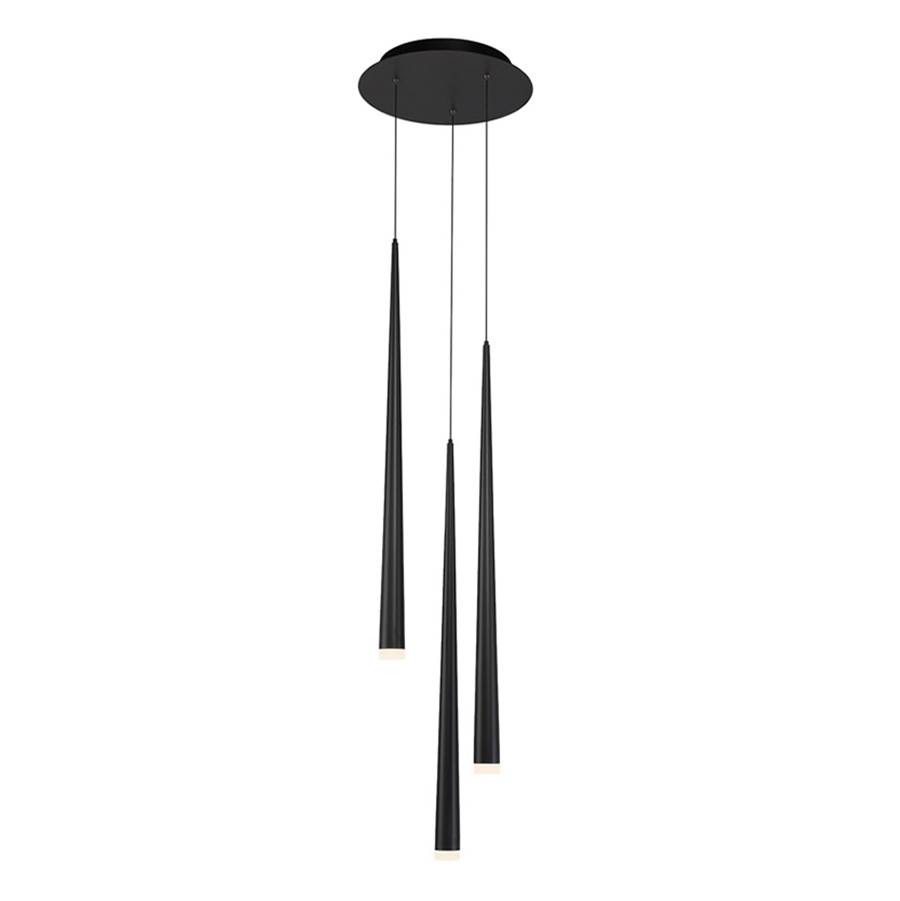 Modern Forms Cascade 12'' LED Multi-Light Pendant Light 3500K in Black