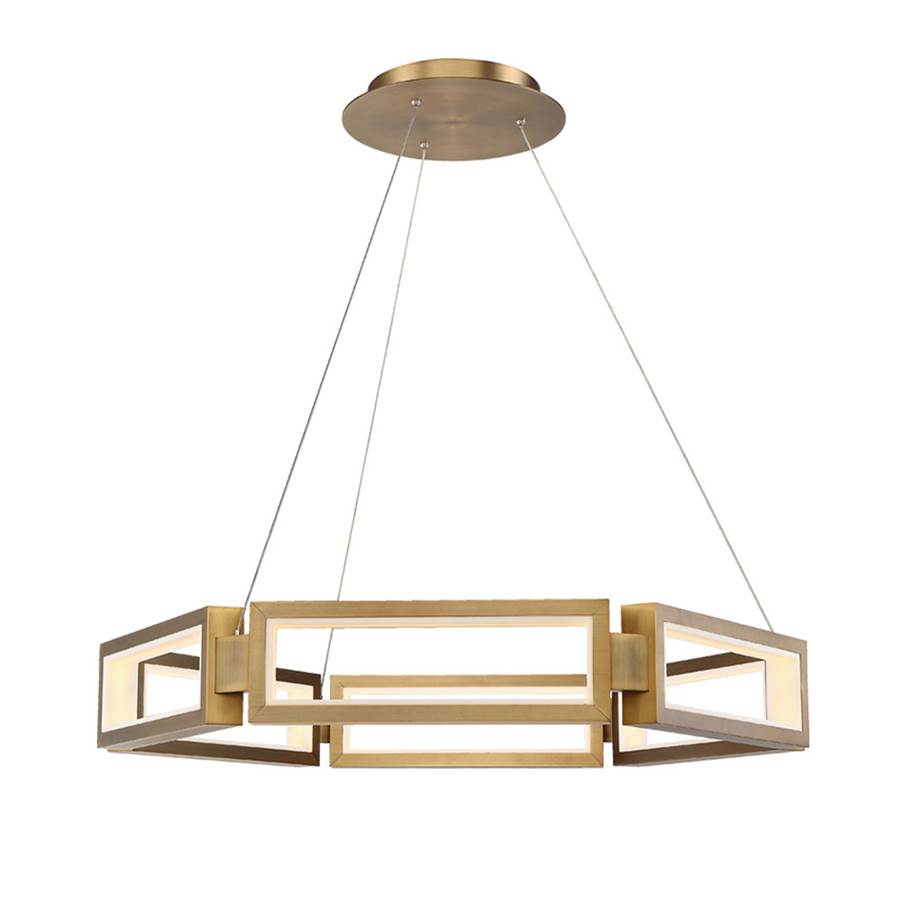 Modern Forms Mies 36'' LED Chandelier Light 3000K in Aged Brass