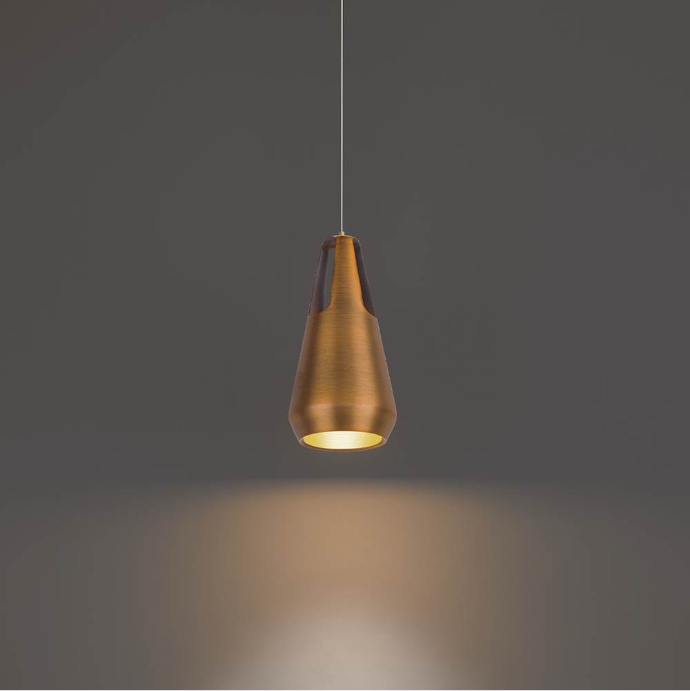 Modern Forms Ingot 10'' LED Mini Pendant Light 3000K in Aged Brass