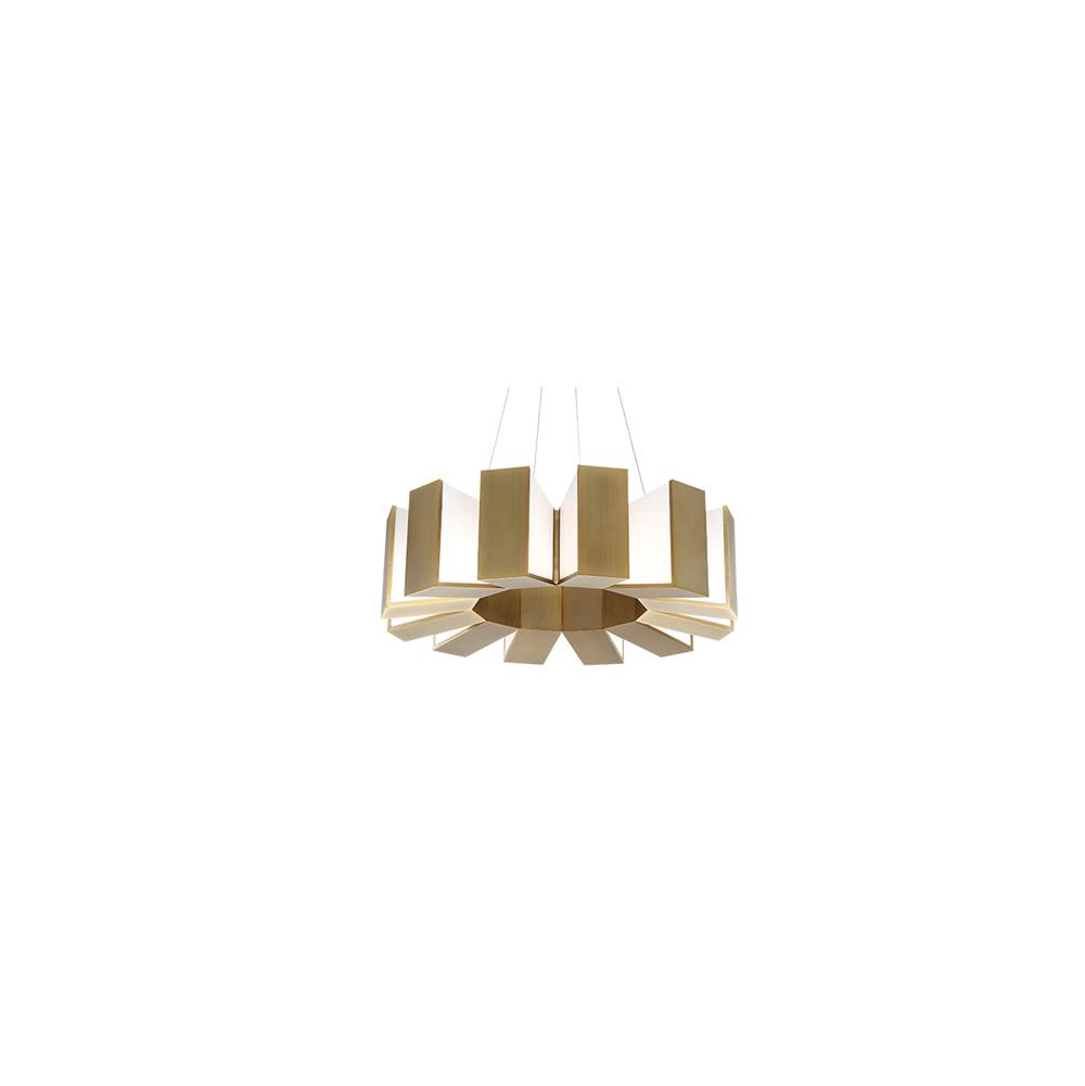 Modern Forms Chronos 34'' LED Chandelier Light 3000K in Aged Brass