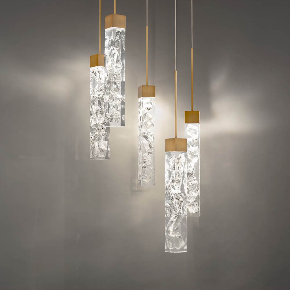 Modern Forms Minx 5 Light Indoor Multi Light Pendant Chandelier 3000K in Aged Brass