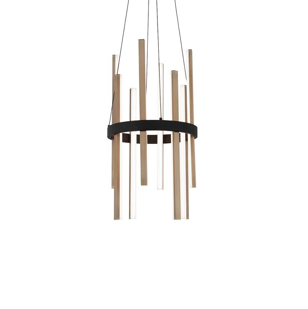 Modern Forms Harmonix 14'' LED Pendant Light 3000K in Black and Aged Brass