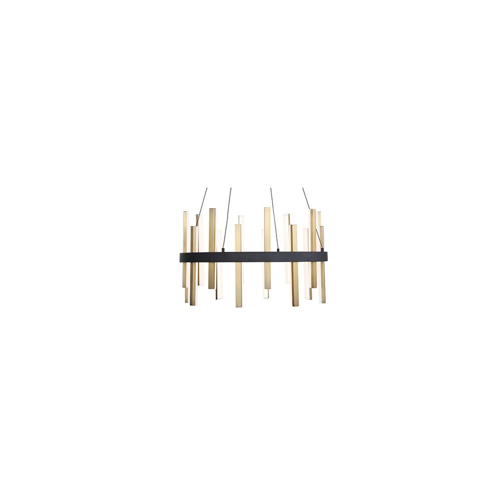 Modern Forms Harmonix 24'' LED Chandelier Light 3000K in Black and Aged Brass
