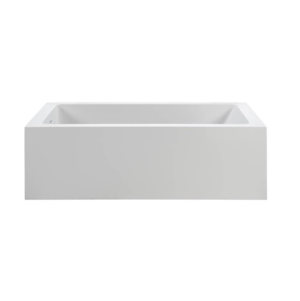 MTI Baths Maddux Sculpturestone Freestanding Soaker - Gloss White (60 X32)