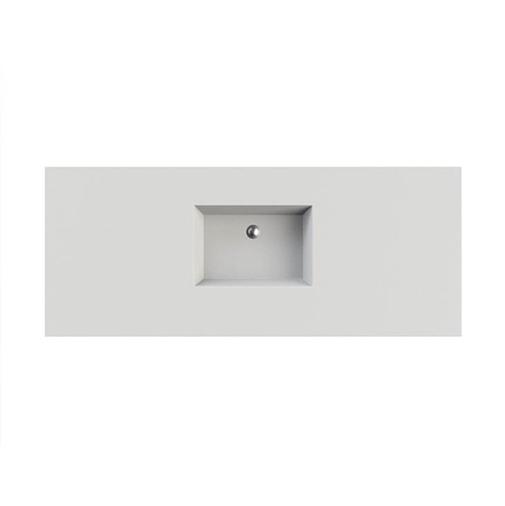 MTI Baths Petra 2 Sculpturestone Counter Sink Single Bowl Up To 68''- Matte White