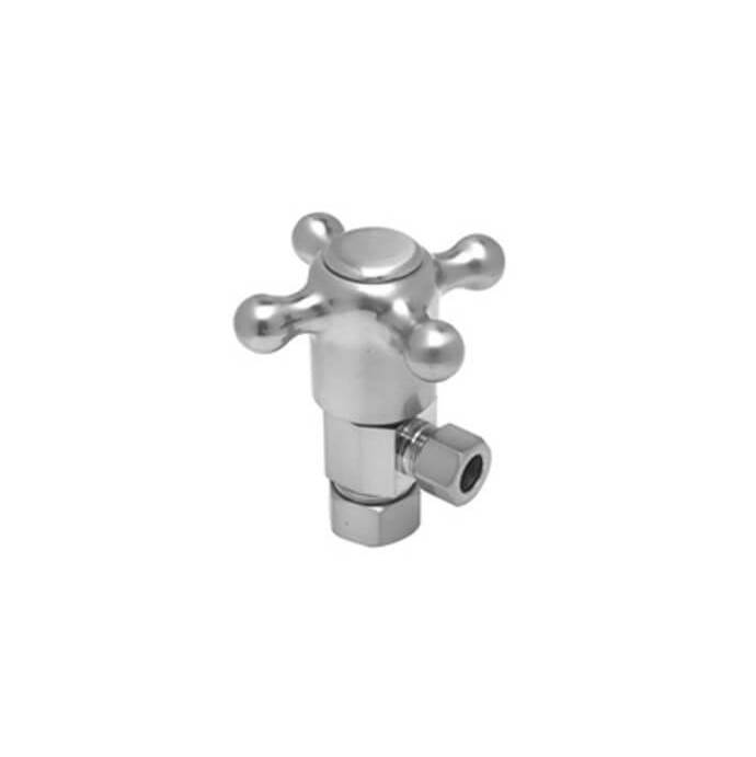 Mountain Plumbing Brass Cross Handle with 1/4 Turn Ceramic Disc Cartridge Valve - Lead Free - Angle (1/2'' Compression)