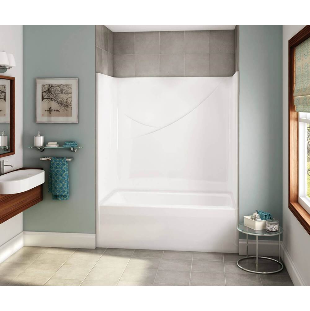 Maax OPTS-6032 - Base Model AcrylX Alcove Left-Hand Drain One-Piece Tub Shower in White