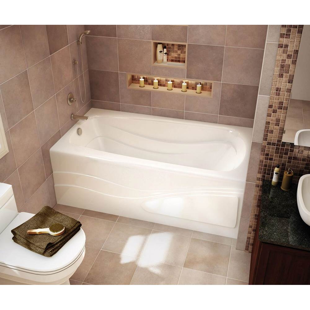 Maax Tenderness 7236 Acrylic Alcove Left-Hand Drain Combined Whirlpool & Aeroeffect Bathtub in White