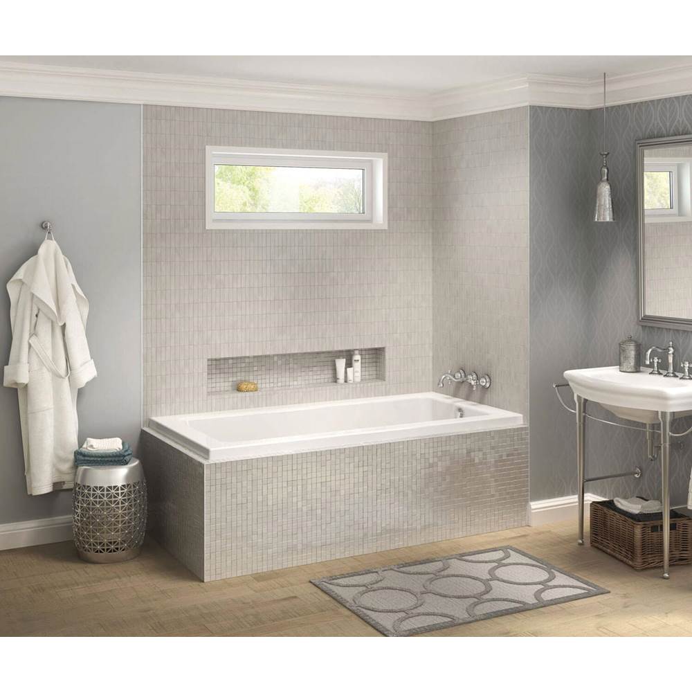 Maax Pose 7236 IF Acrylic Corner Right Left-Hand Drain Bathtub in White
