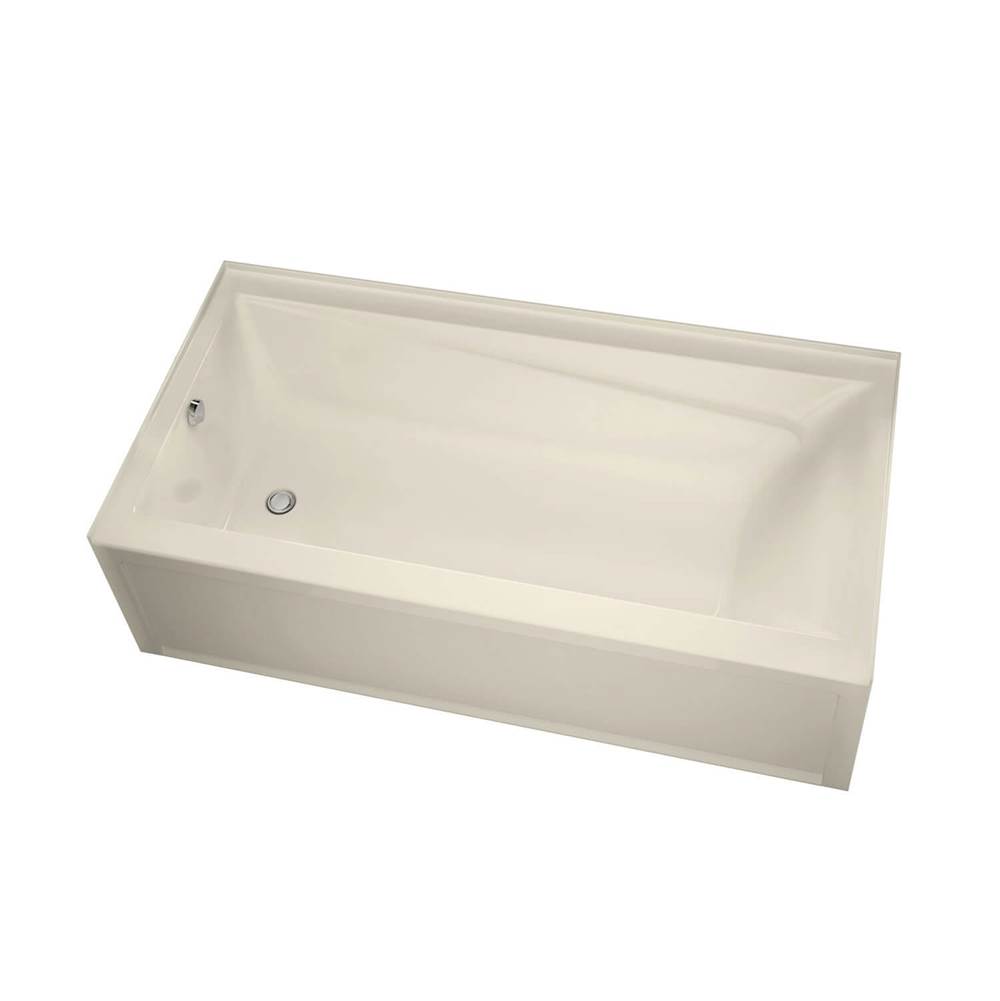 Maax Exhibit 6030 IFS Acrylic Alcove Left-Hand Drain Whirlpool Bathtub in Bone