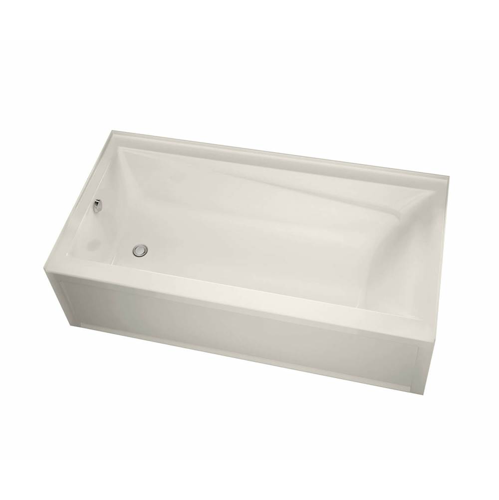 Maax Exhibit 6032 IFS Acrylic Alcove Right-Hand Drain Aeroeffect Bathtub in Biscuit