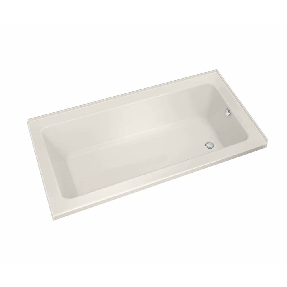 Maax Pose 6030 IF Acrylic Corner Right Left-Hand Drain Bathtub in Biscuit