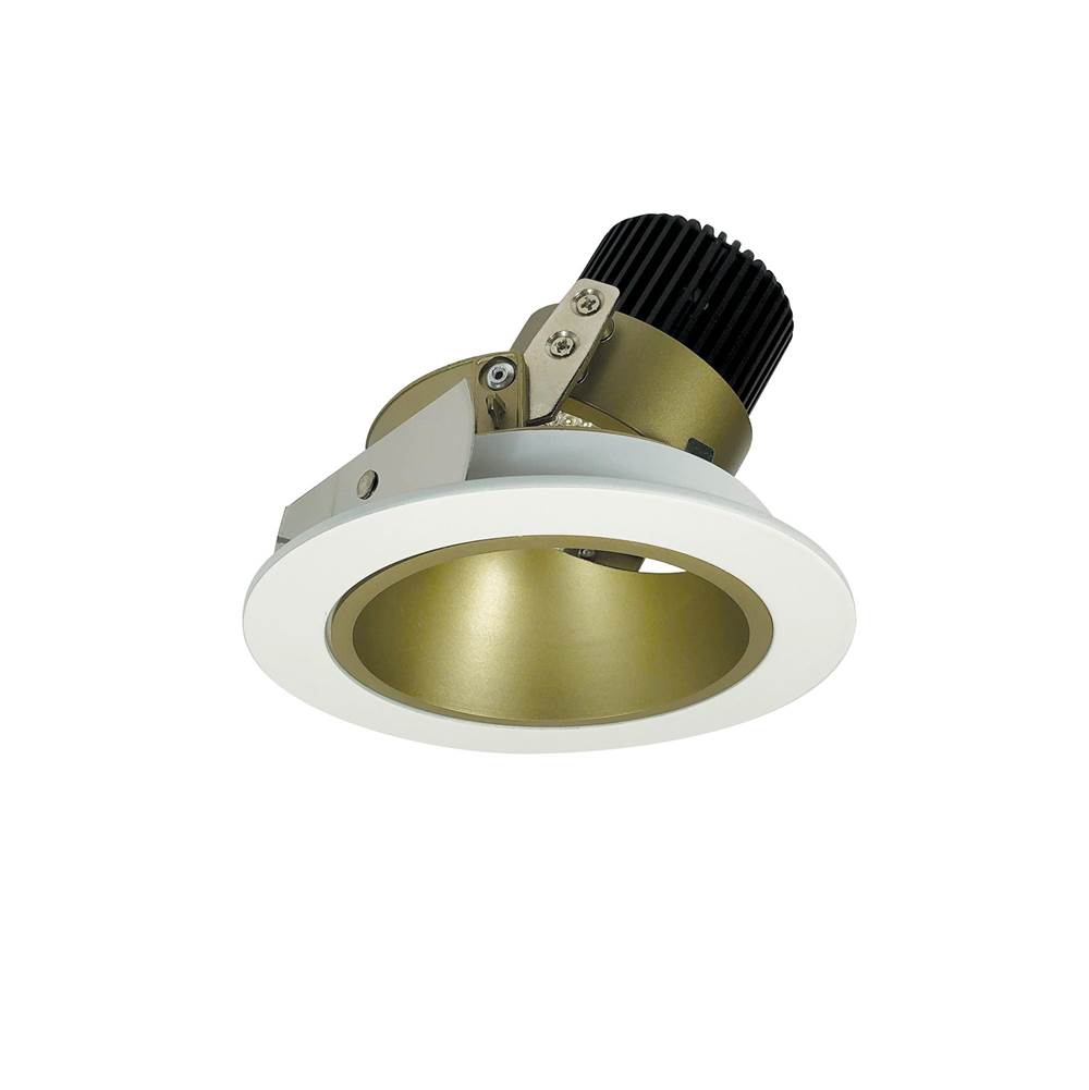 Nora Lighting 4'' Iolite LED Round Adjustable Deep Reflector, 10-Degree Optic, 850lm / 12W, 2700K, Champagne Haze Reflector / Matte Powder White Flange