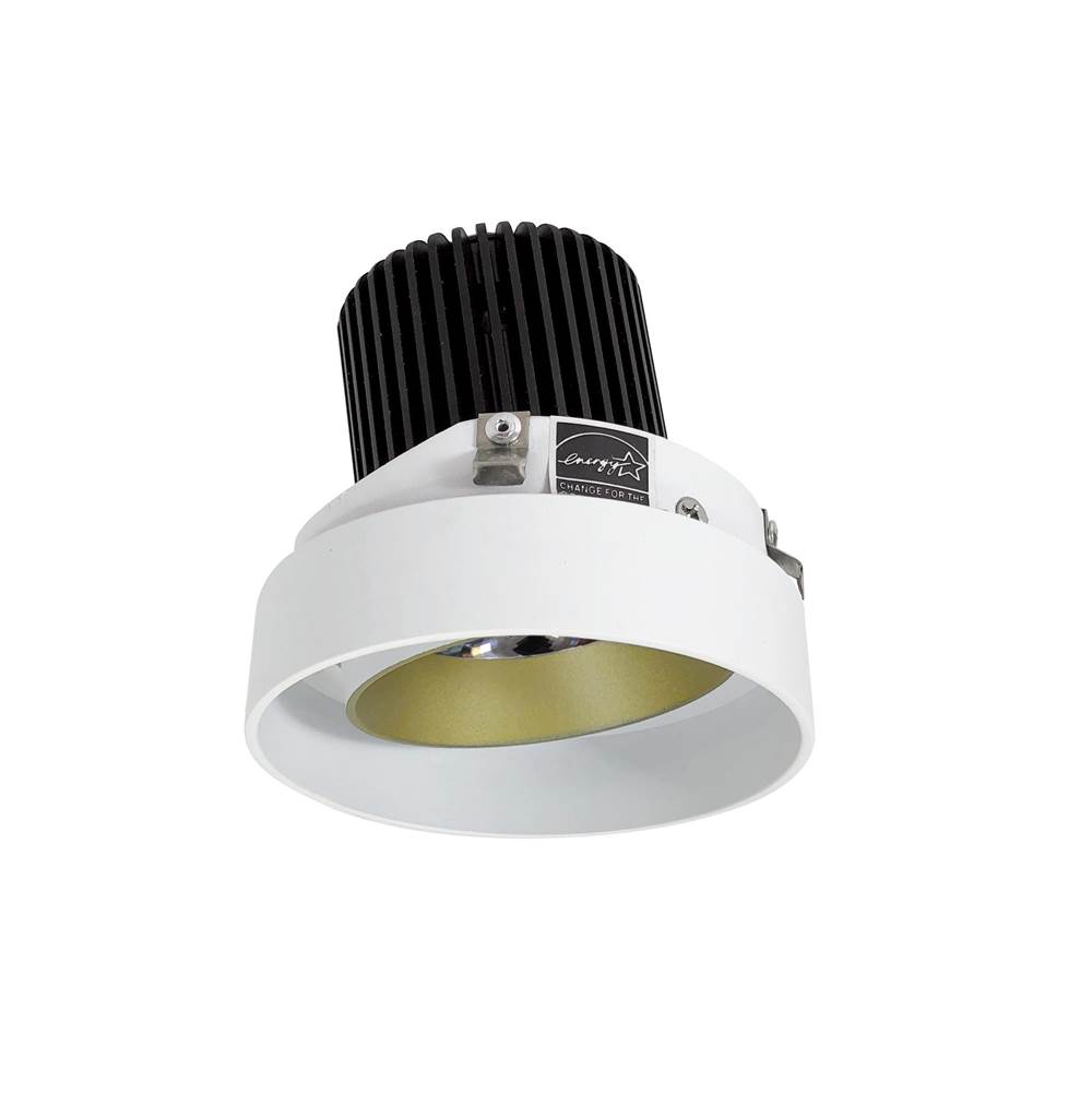 Nora Lighting 4'' Iolite LED Round Trimless Adjustable, 10-Degree Optic, 850lm / 12W, 4000K, Champagne Haze Adjustable / Matte Powder White Reflector