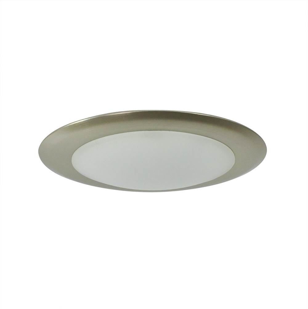 Nora Lighting 6'' AC Opal Title 24 Surface Mounted LED, 1100lm, 16.5W, 4000K, 120V Triac/ELV Dimming, Natural Metal