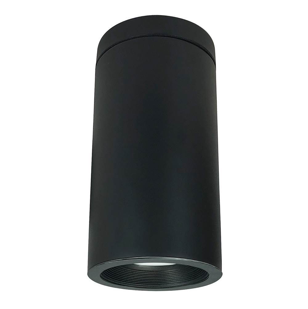 Nora Lighting 6'' Cobalt Surface Mount Cylinder, Black, 1000L, 3000K, Black/Black Baffle, 120V Triac/ELV/0-10V and 277V 0-10V Dimming