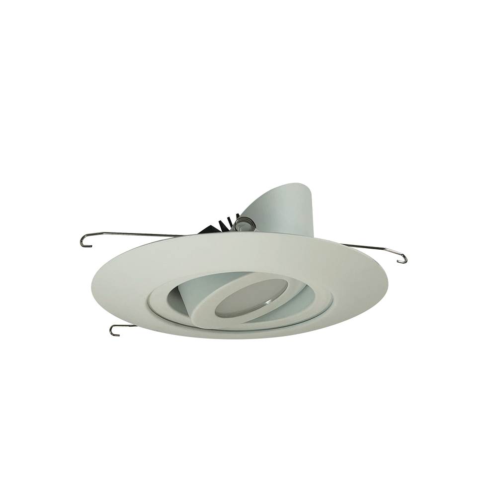 Nora Lighting 6'' Marquise II Round Surface Adjustable Trim, Flood, 2500lm, 4000K, Matte Powder White (Not Compatible with NHRM2-625 Housings)