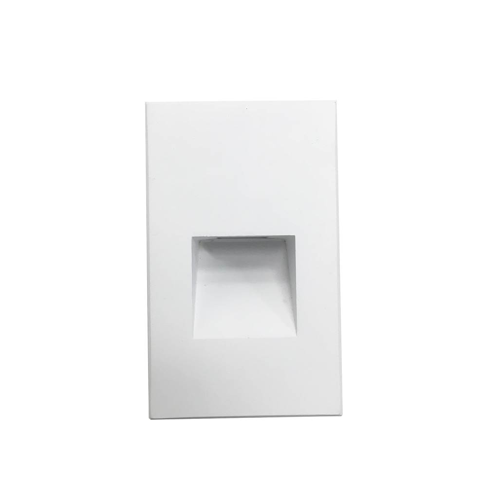 Nora Lighting Ari LED Step Light w/ Vertical Wall Wash Face Plate, 30lm, 2.5W, 90+ CRI, 3000K, White, 120V Non-Dimming
