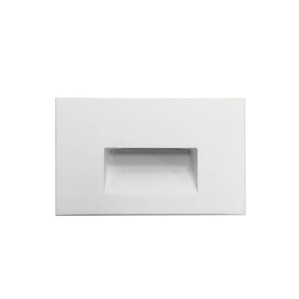 Nora Lighting Ari LED Step Light w/ Horizontal Wall Wash Face Plate, 30lm, 2.5W, 90+ CRI, 3000K, White, 120V Non-Dimming
