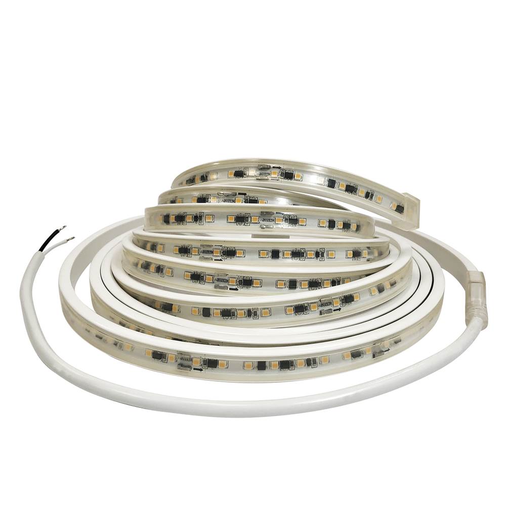 Nora Lighting Custom Cut 27-ft 120V Continuous LED Tape Light, 330lm / 3.6W per foot, 2700K, w/ Mounting Clips and 8'' Hardwired Power Cord