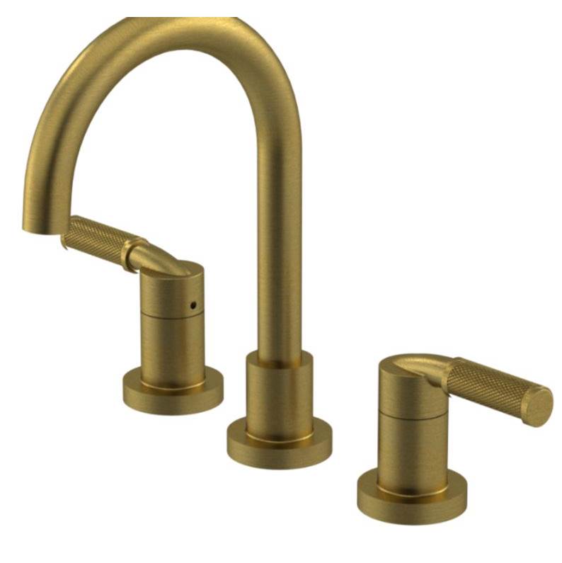 Rubinet Widespread Lav. Set. (less drain) in Antique Brass Matte With Chrome Accent