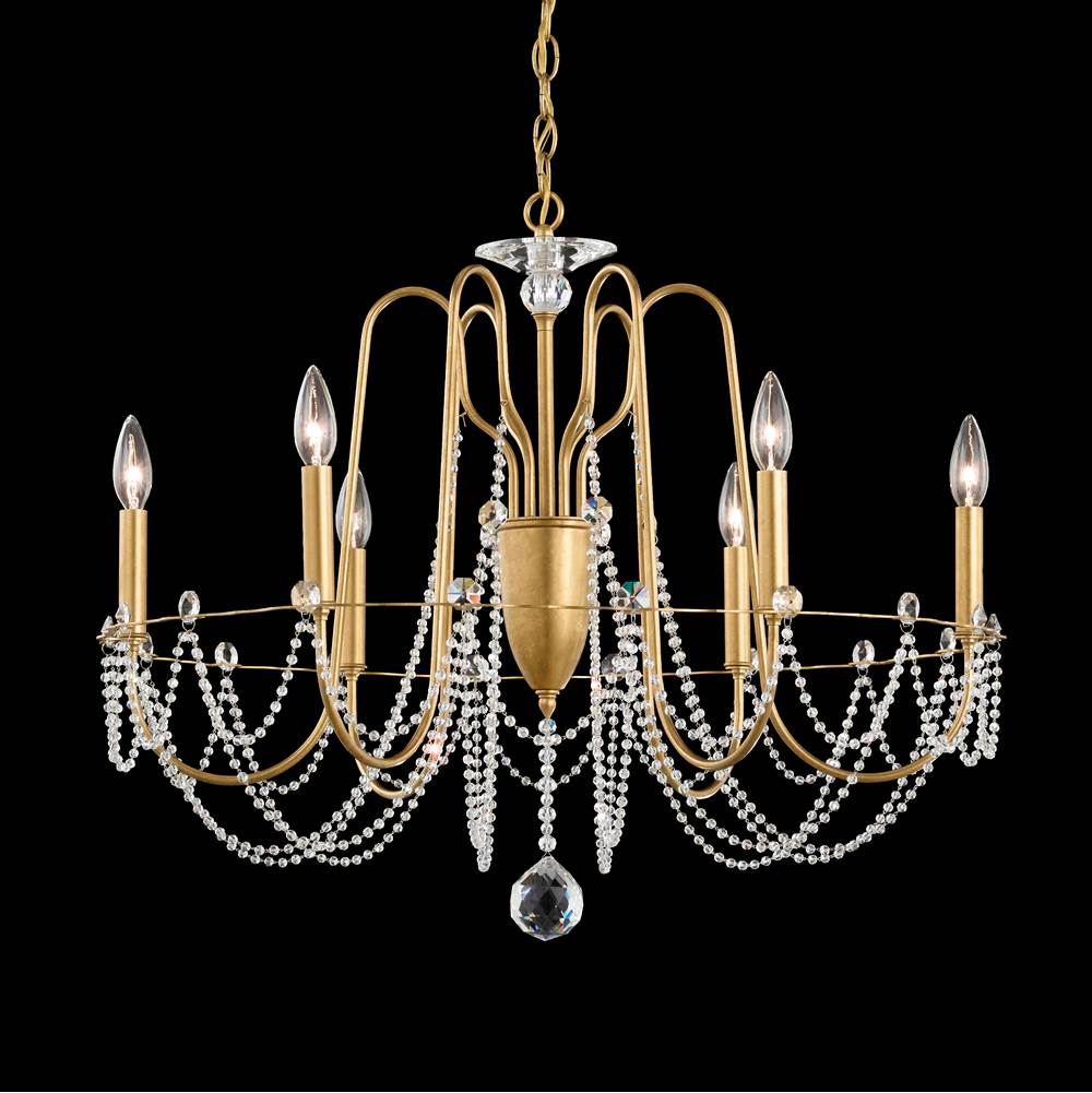 Schonbek Esmery 6 Light 120V Chandelier in White with Clear Optic Crystal
