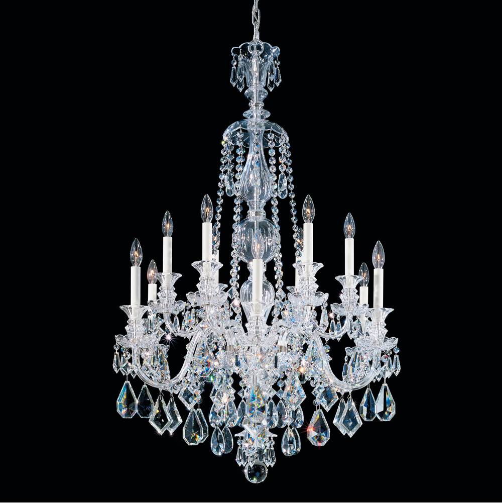 Schonbek Hamilton 12 Light 110V Chandelier in Silver with Clear Heritage Crystal