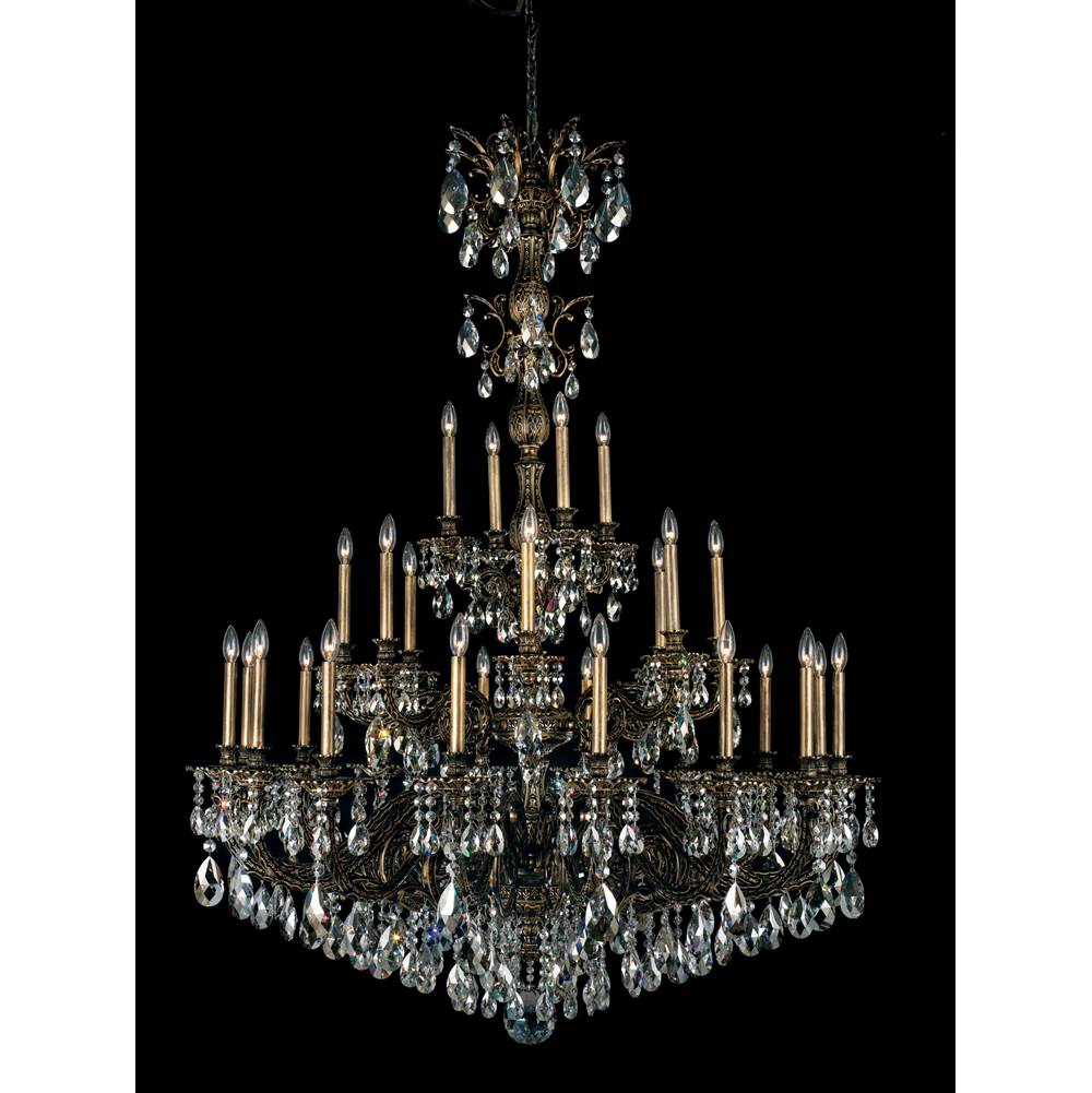 Schonbek Milano 28 Light 120V Chandelier in French Gold with Clear Radiance Crystal