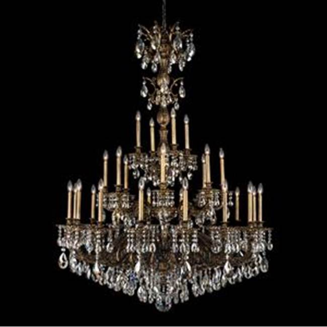 Schonbek Milano 28 Light 110V Chandelier in French Gold with Clear Crystals From Swarovski®
