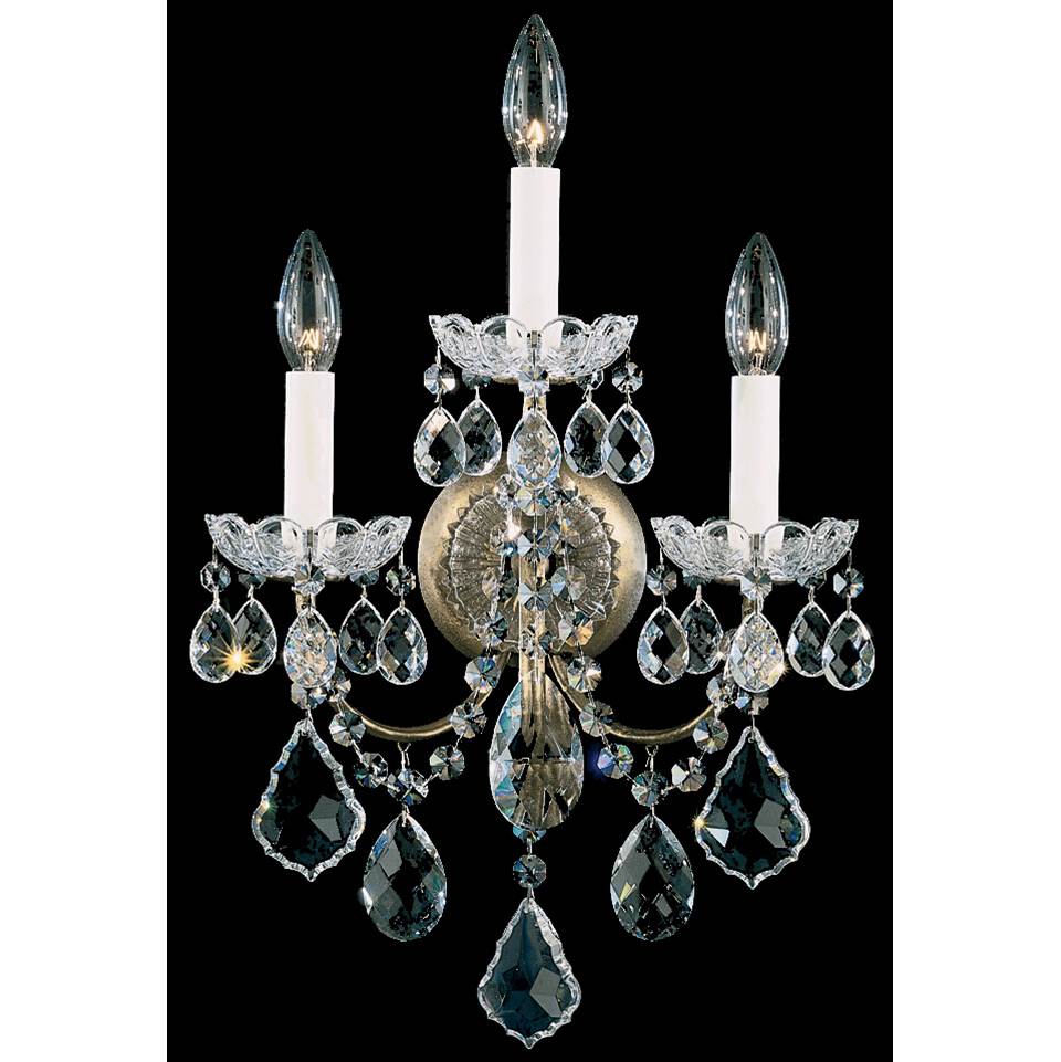 Schonbek New Orleans 3 Light 120V Wall Sconce in Heirloom Gold with Clear Radiance Crystal