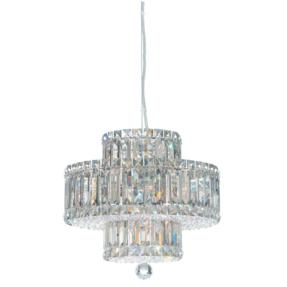 Schonbek Plaza 9 Light 120V Pendant in Polished Stainless Steel with Clear Optic Crystal
