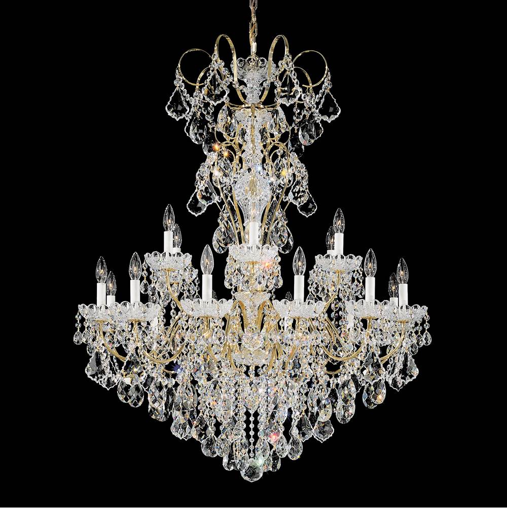 Schonbek New Orleans 18 Light 110V Chandelier in Rich Auerelia Gold with Clear Crystals From Swarovski®