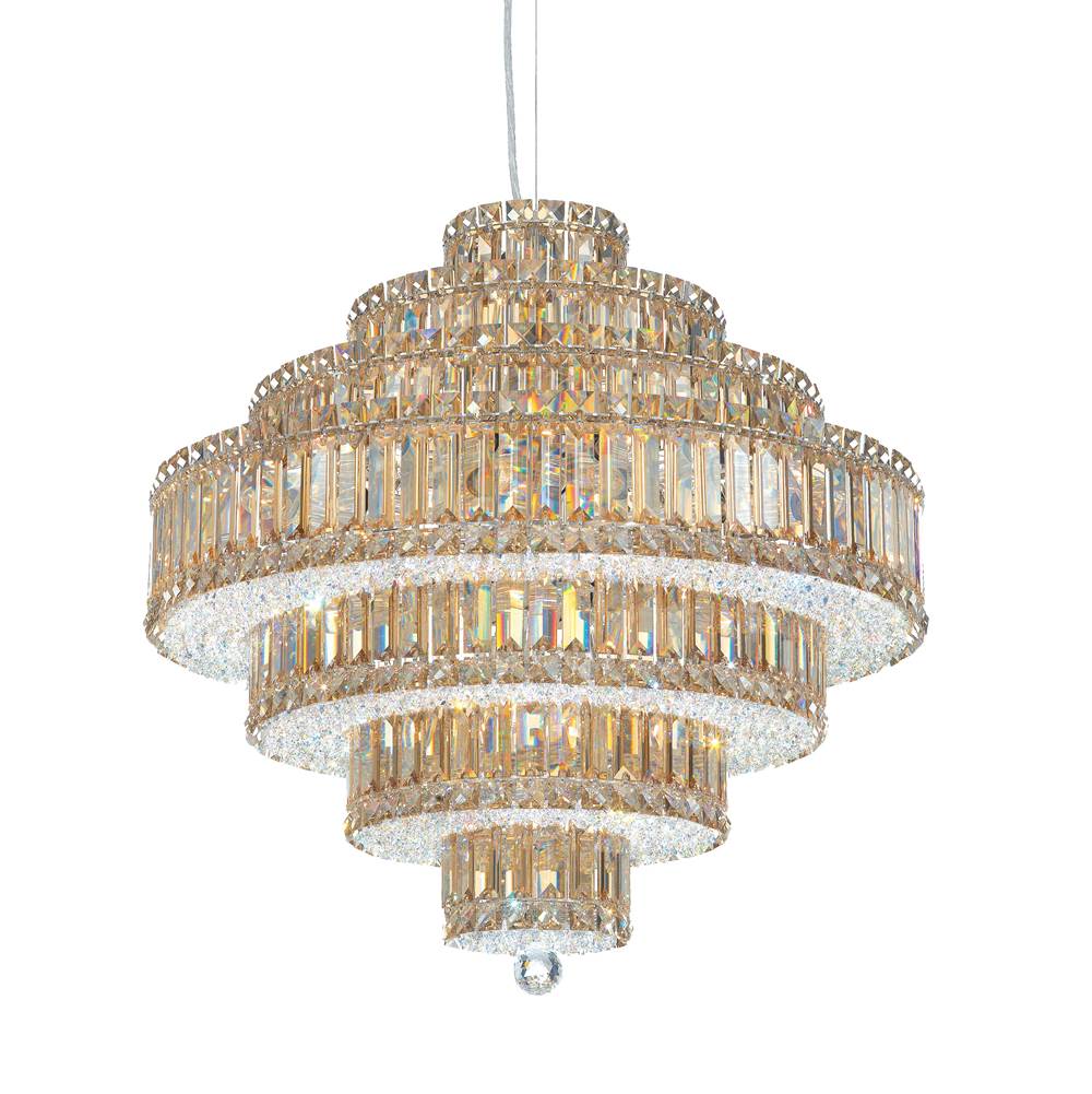 Schonbek Plaza 25 Light 110V Pendant in Stainless Steel with Clear Crystals From Swarovski®