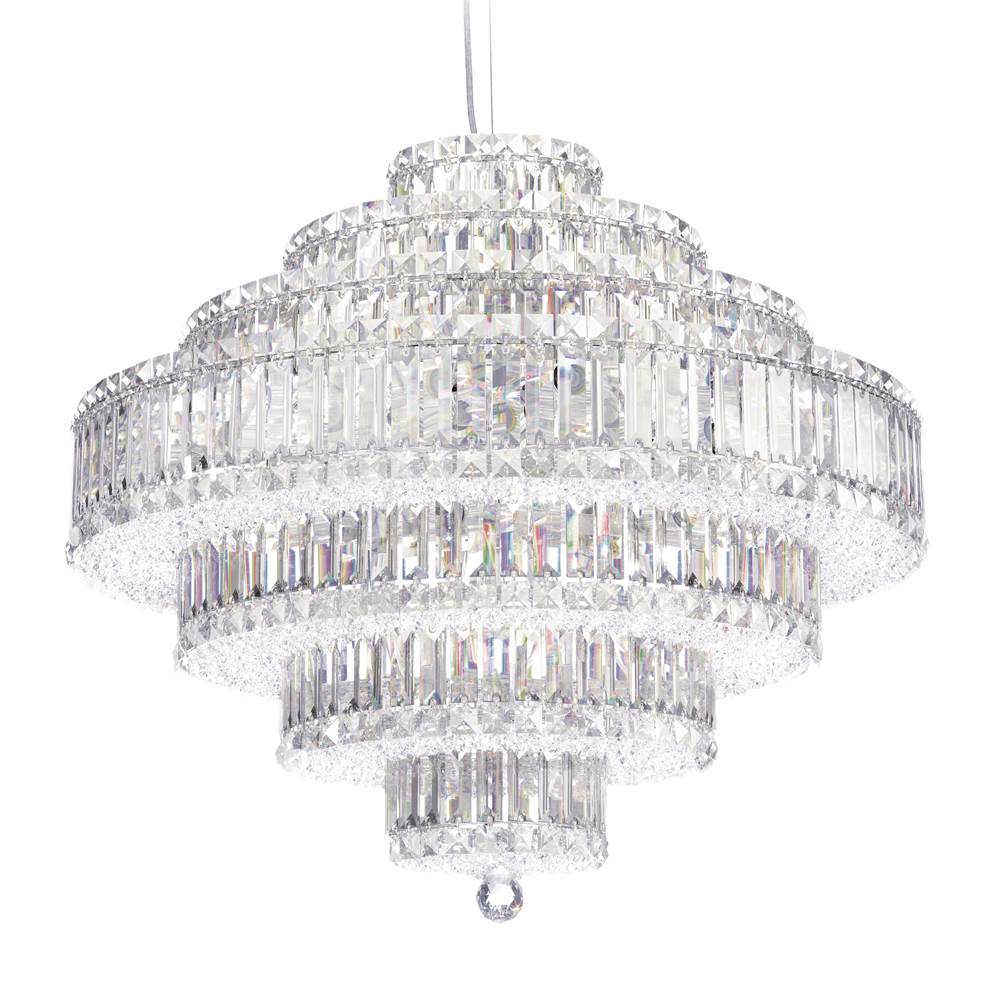 Schonbek Plaza 31 Light 110V Pendant in Stainless Steel with Clear Crystals From Swarovski®