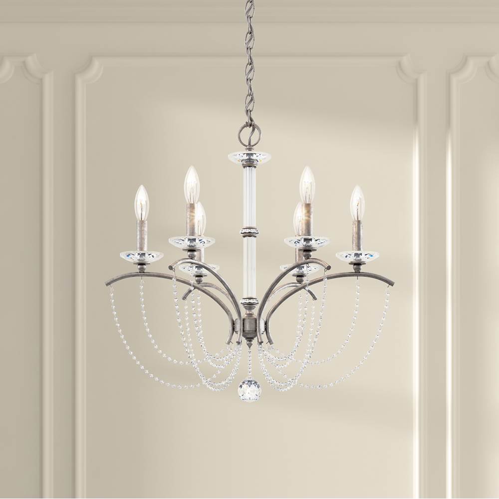 Schonbek Priscilla 6 Light 120V Chandelier in White with Clear Optic Crystal