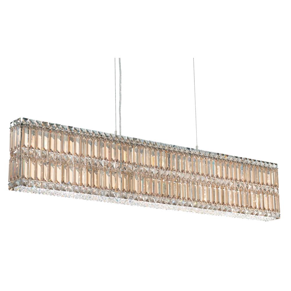 Schonbek Quantum 17 Light 120V Linear Pendant in Polished Stainless Steel with Clear Radiance Crystal