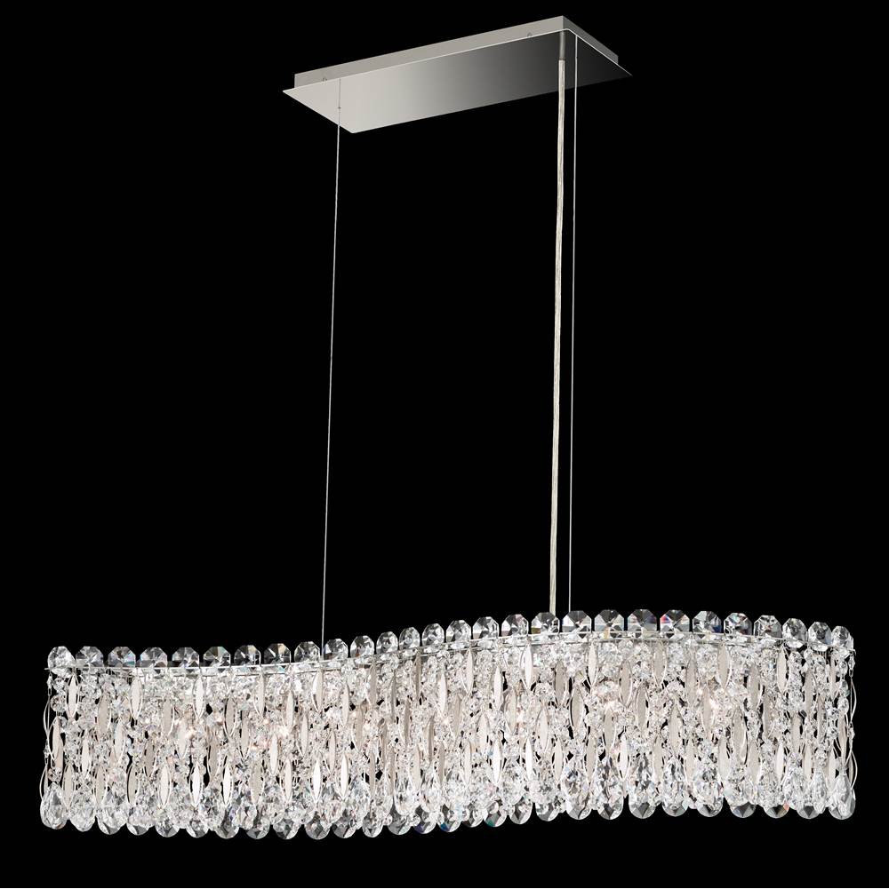 Schonbek Sarella 7 Light 120V Linear Pendant in White with Clear Radiance Crystal