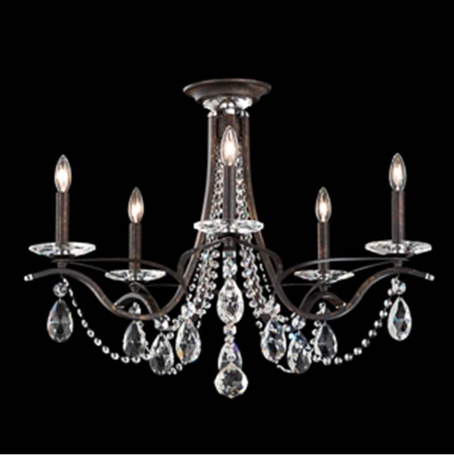 Schonbek Vesca 5 Light 110V Close to Ceiling in White with Clear Heritage Crystal