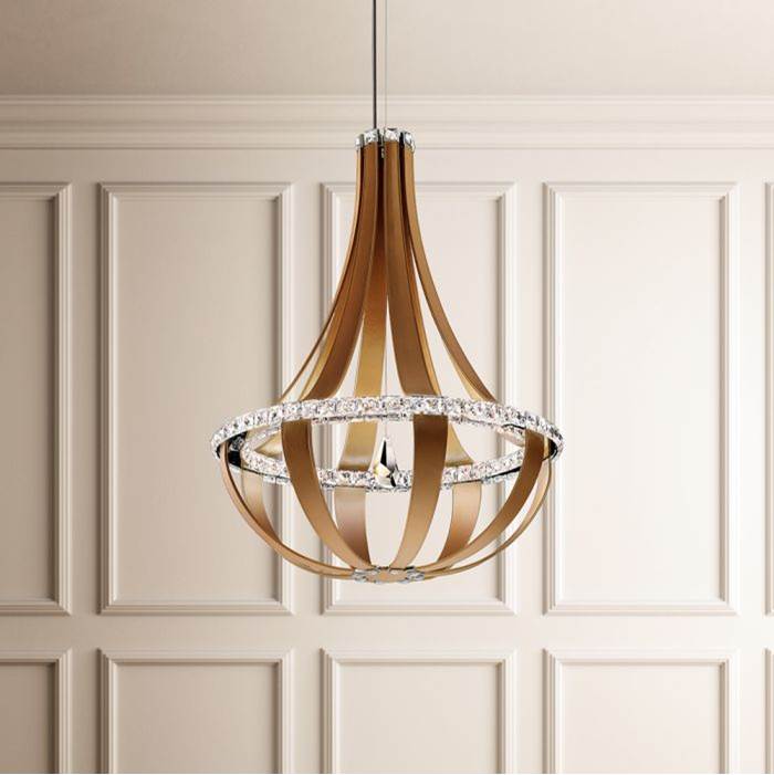 Schonbek Crystal Empire LED 110V Pendant in Chinook with Clear Crystals From Swarovski
