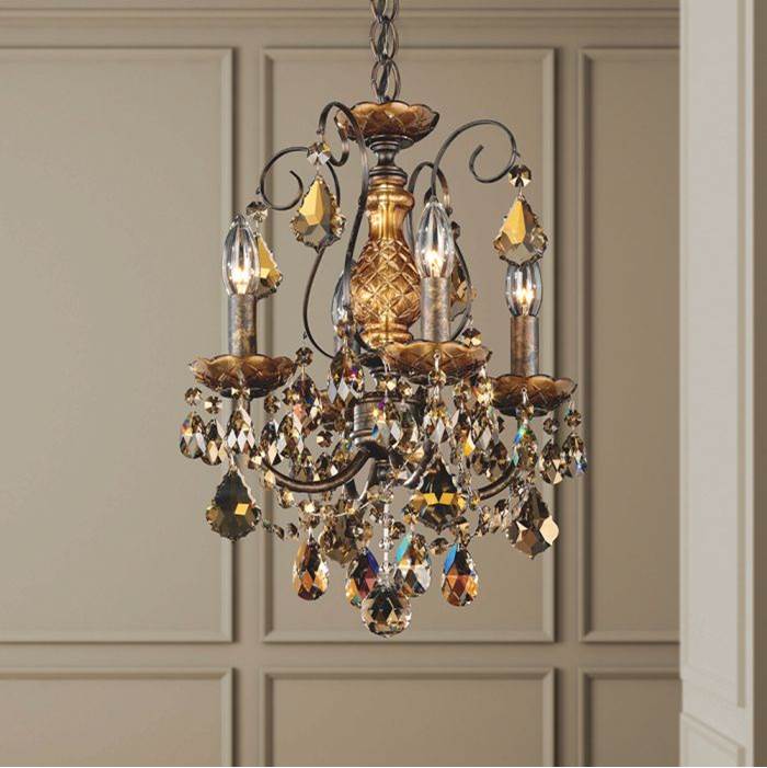 Schonbek New Orleans 4 Light 110V Chandelier in Rich Auerelia Gold with Clear Heritage Crystal
