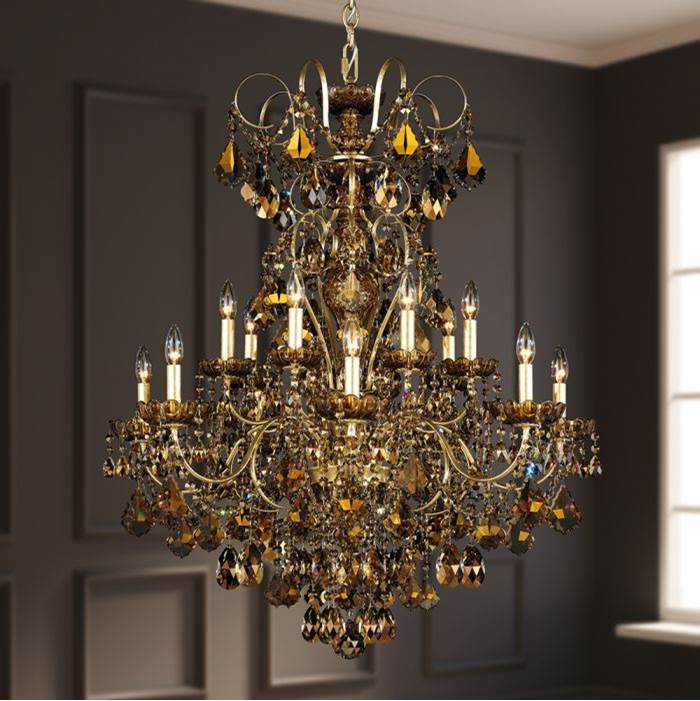 Schonbek New Orleans 14 Light 110V Chandelier in Antique Silver with Clear Heritage Crystal