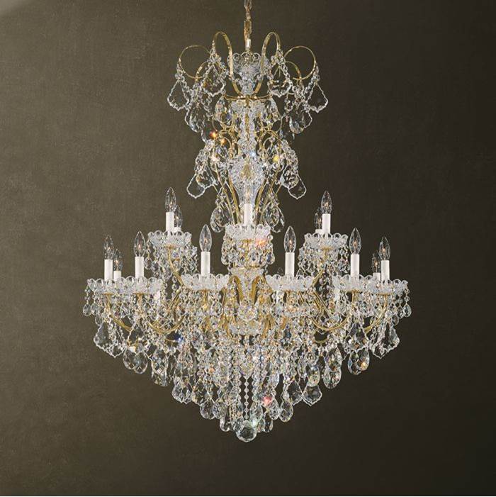 Schonbek New Orleans 18 Light 110V Chandelier in Etruscan Gold with Clear Crystals From Swarovski®