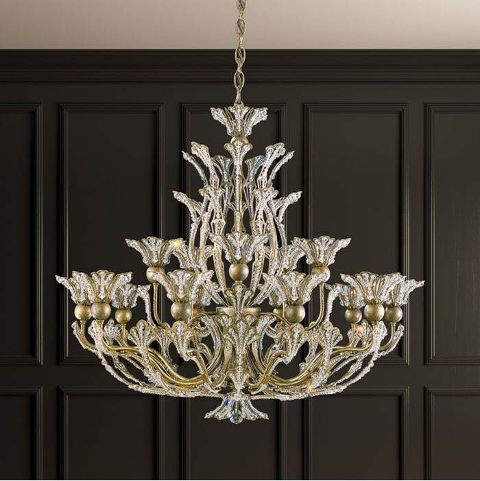 Schonbek Rivendell 16 Light 110V Chandelier in French Gold with Clear Crystals From Swarovski®