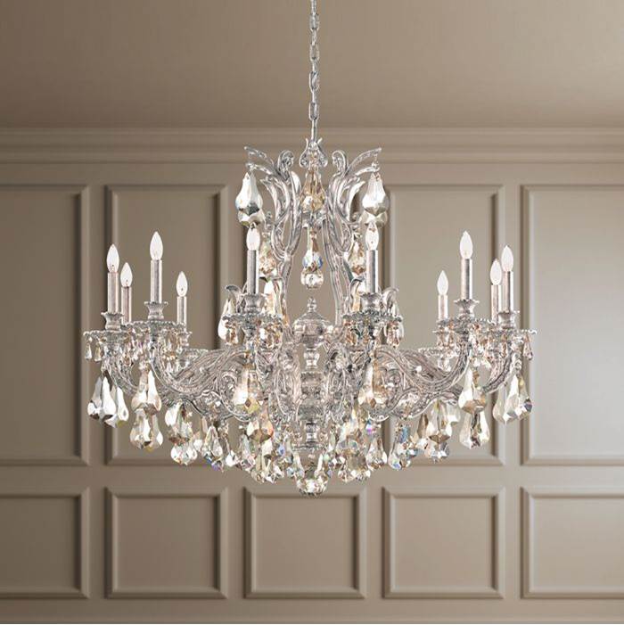 Schonbek Sophia 12 Light 110V Chandelier in Parchment Gold with Clear Crystals From Swarovski®